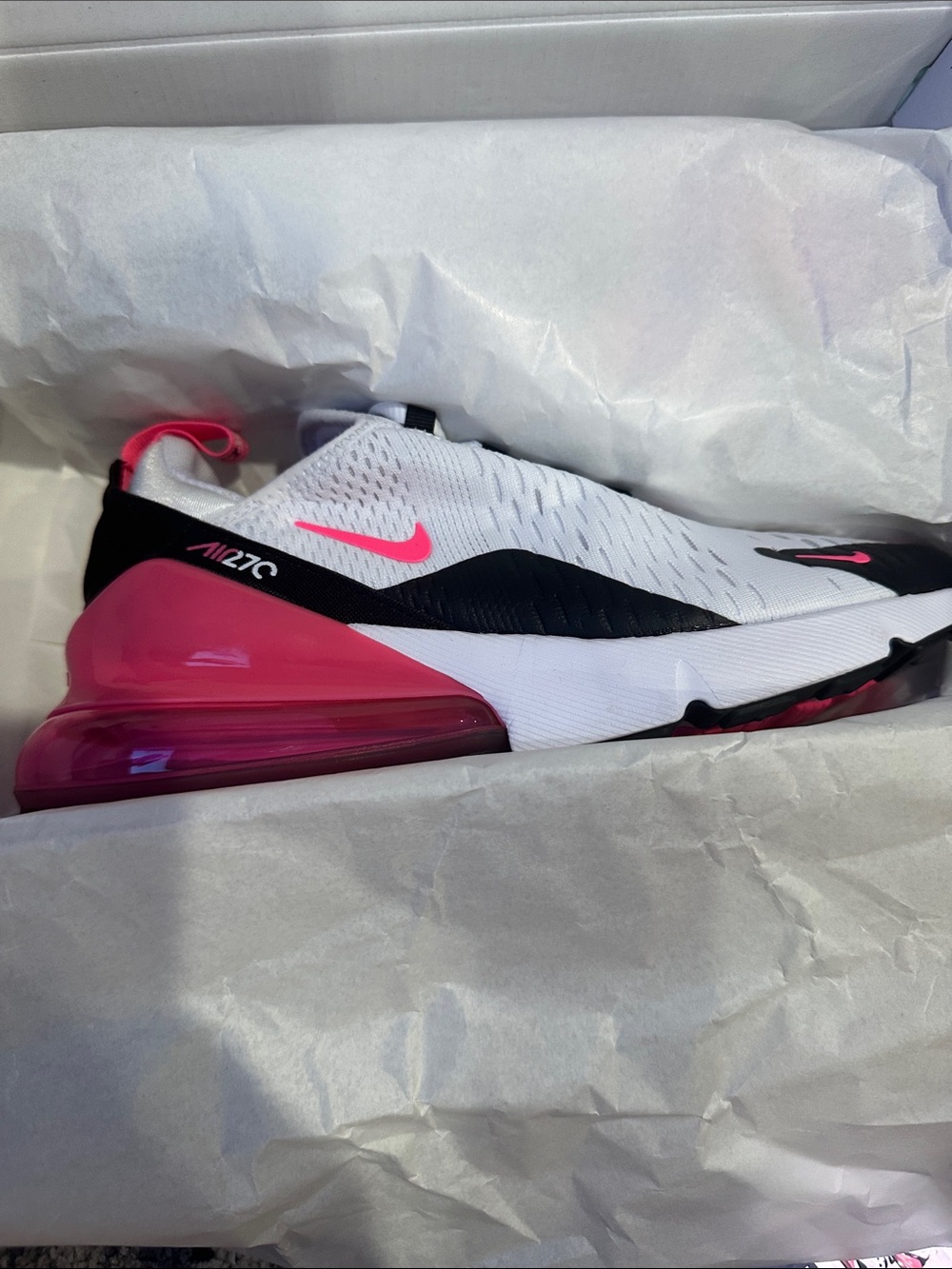 W air max 270 white/hyper pink black white